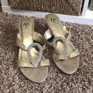 Marinelli Gold Kitten Heels